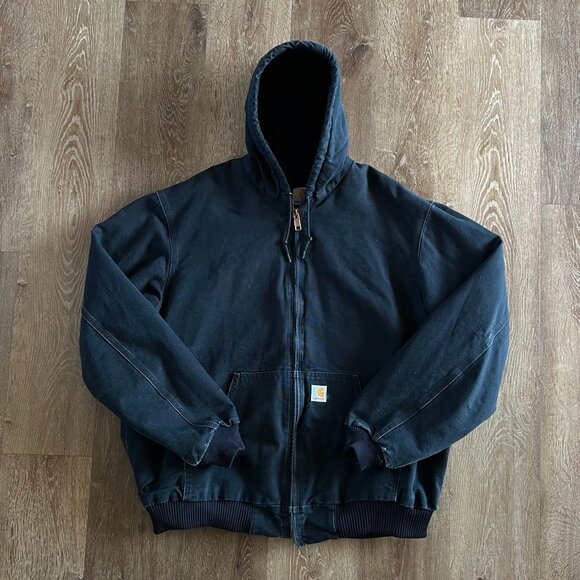 Vintage 90s Carhartt Hooded Work Jacket Size XL USA Made